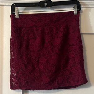 Elegant Burgundy Lace Skirt